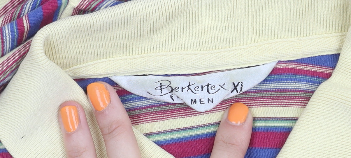 Berkertex Men's Multicoloured Striped XL Polo Shirt