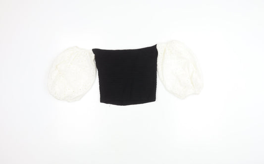 Womens UK Size M Zara Black Cropped