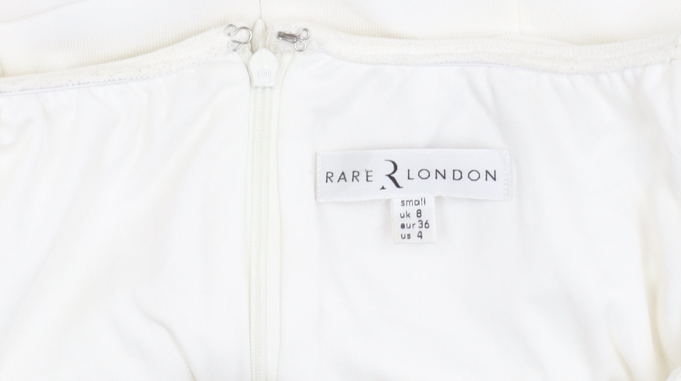 Rare London White Off Shoulder Playsuit Size 8