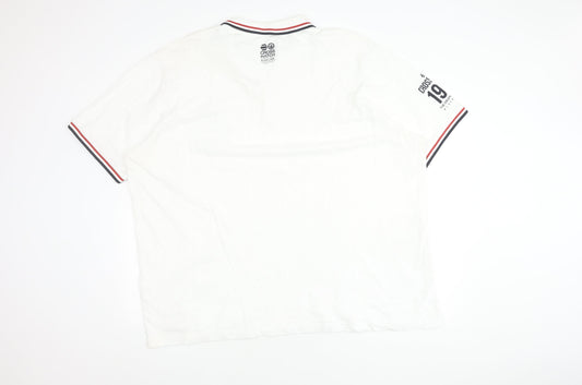 Crosshatch Men's White Polo Shirt 3XL Vintage Retro