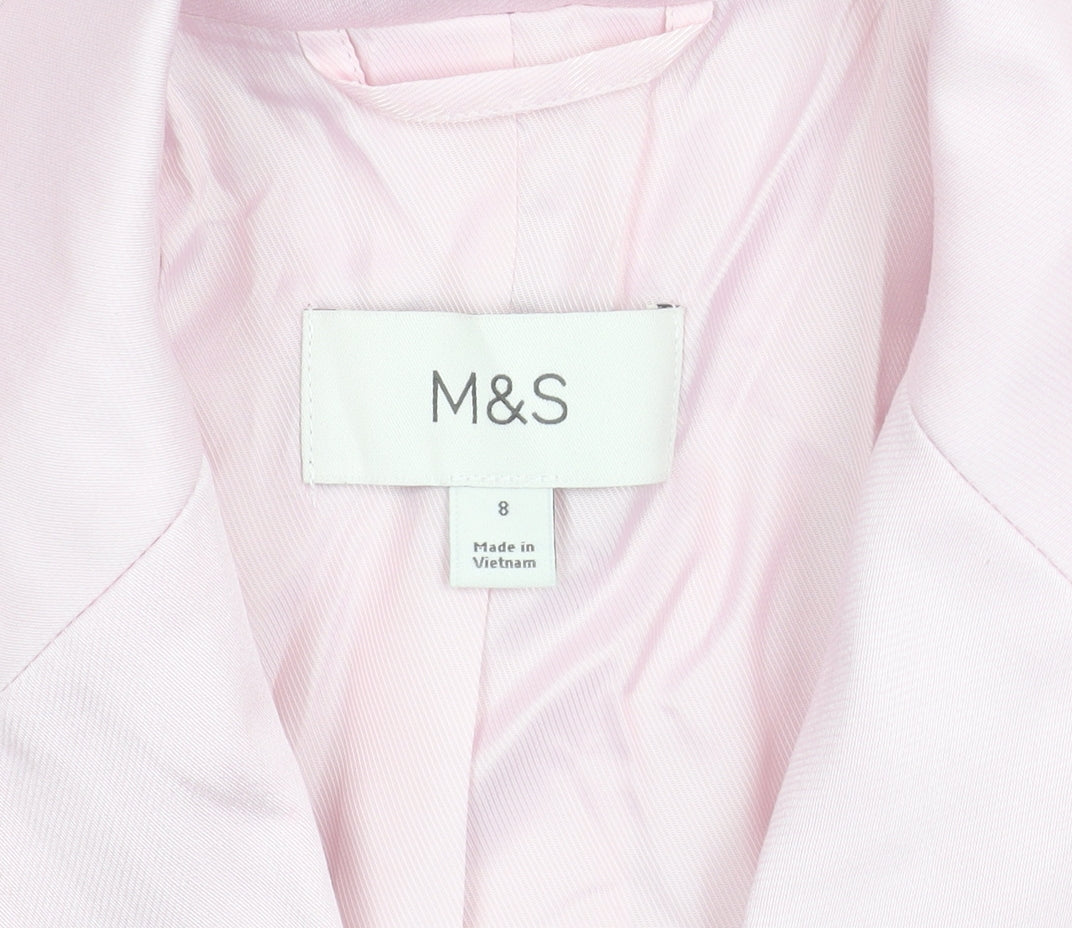 Marks and Spencer Women’s Pink Blazer Size 8 Short Sleeve