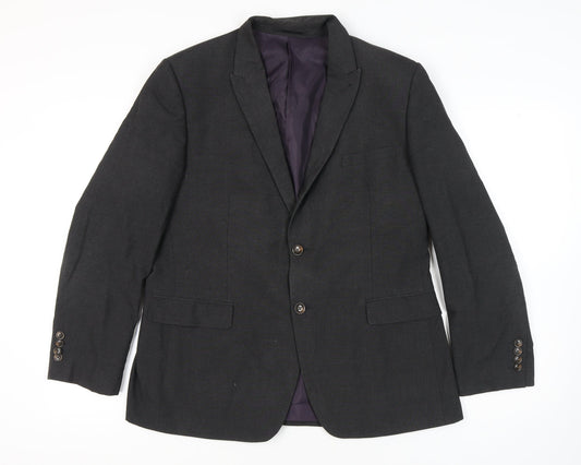 Fellini Men's Grey Blazer, 44R, Formal Regular Fit