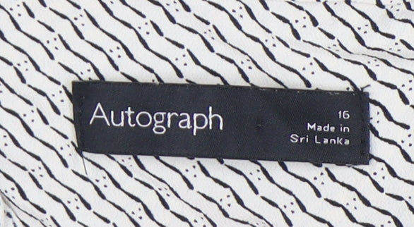 Close-up detail of Autograph Women's Black Cotton Blend Button-Up Shirt