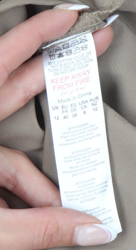 Pretty Little Thing Women's Brown Collared Dress Size 12