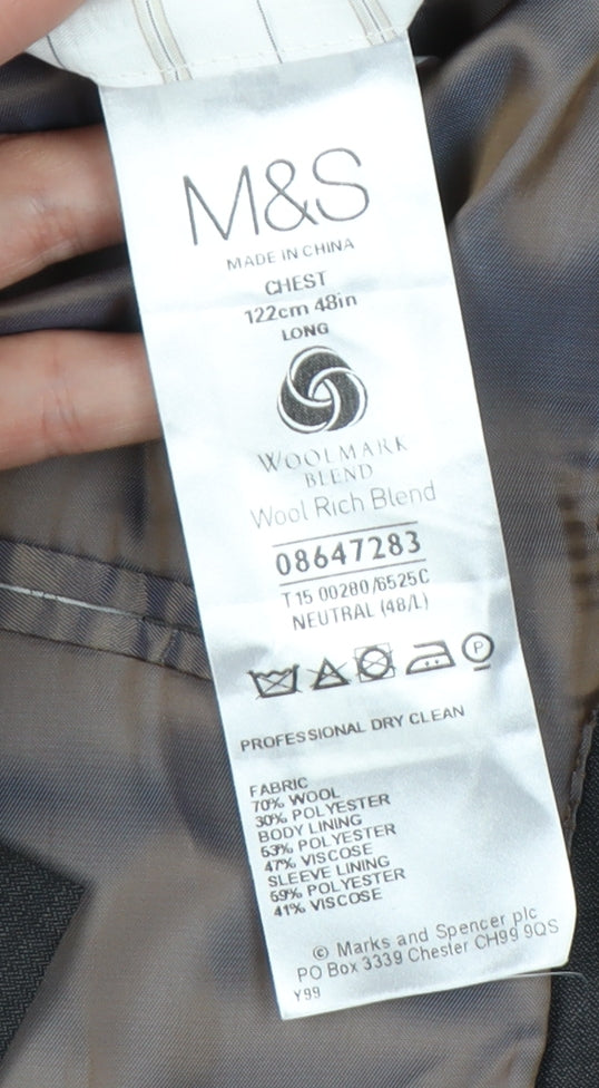 Mens UK Size 48 Marks and Spencer Regular Brown Suit Jacket