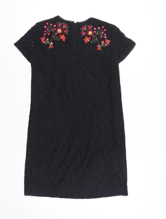 French Connection Women's Black Floral Sheath Dress Size 6