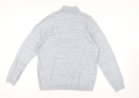 Next Men's Blue XL Pullover Jumper - Casual Cotton Blend
