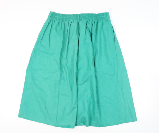 BHS Women's Green Pleated Skirt Size 18 Casual