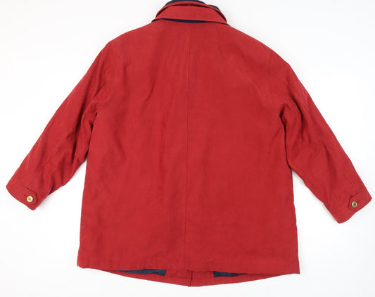 Berkertex Women's Red Coat, Size 18-20, Button Accents