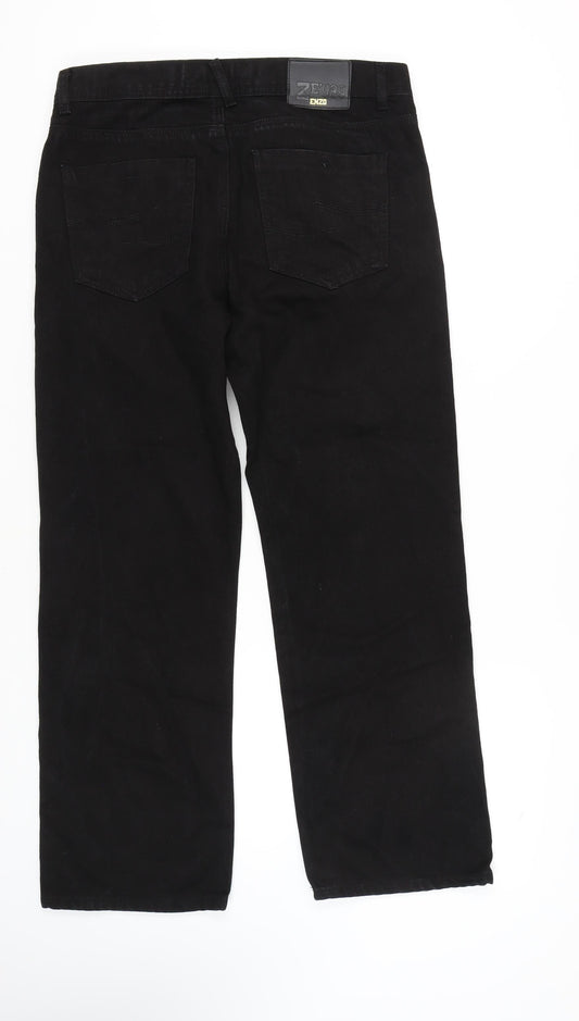 Enzo Men's Black Straight Jeans Size 34 Regular Fit