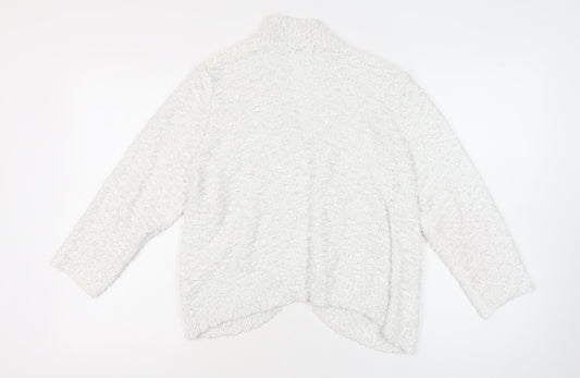 David Emanuel Women's White Open Front Cardigan - Size L