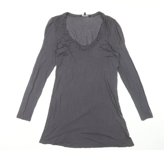 Additional front view of French Connection Women's Grey Shift Dress, size 16