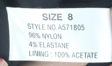 Brand and care label for Linea Women's Black Pencil Skirt, size 8, Business Wear
