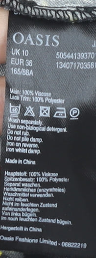 Oasis Women's Black A-Line Flared Sleeve Dress