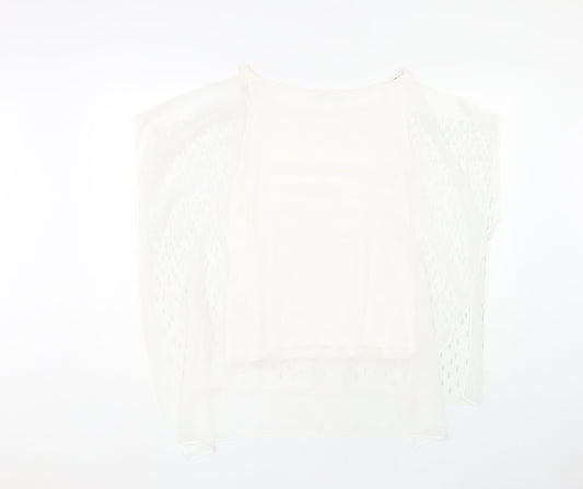 Womens UK Size 10 Roman White Blouse