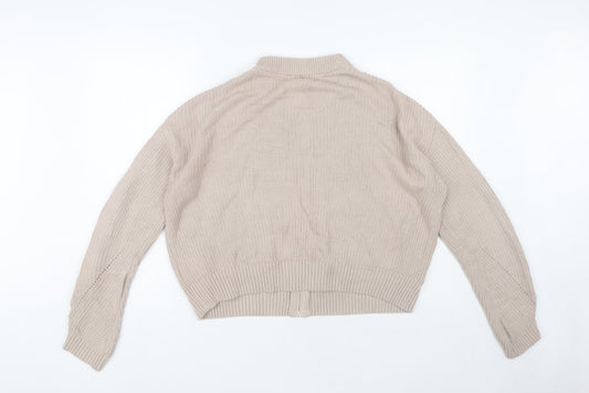 Womens UK Size 14 H&M Beige Full Zip