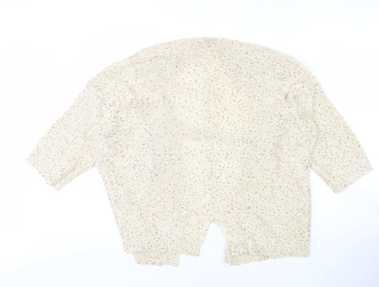 Womens UK Size 16 South Beige Cardigan Jumper