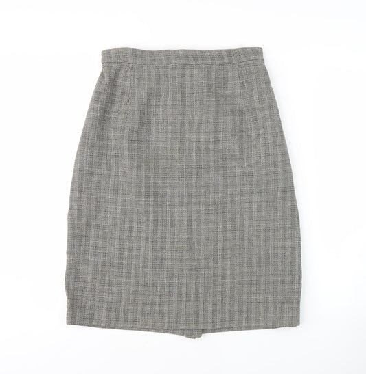 Mila Schön Women's Grey Check Pencil Skirt Size 18