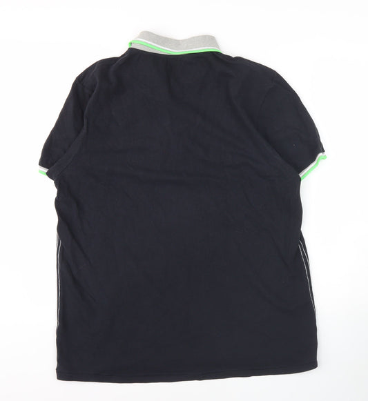 Red Herring Men's Black XL Polo Shirt, Short Sleeve