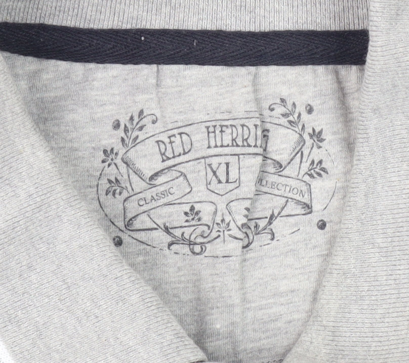 Red Herring Men's Black XL Polo Shirt, Short Sleeve