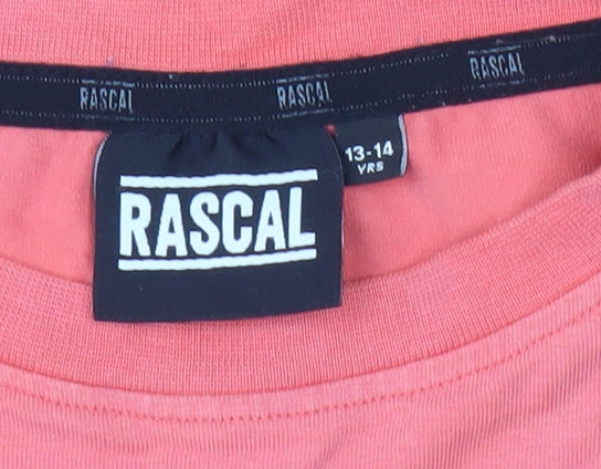 Rascal Boys Red Graphic T-Shirt 13-14 Years Cotton Short Sleeve