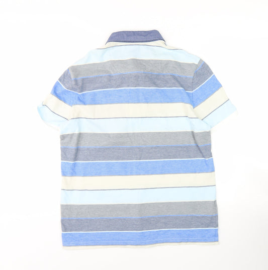 Original Penguin Men's Blue Striped Slim Polo L