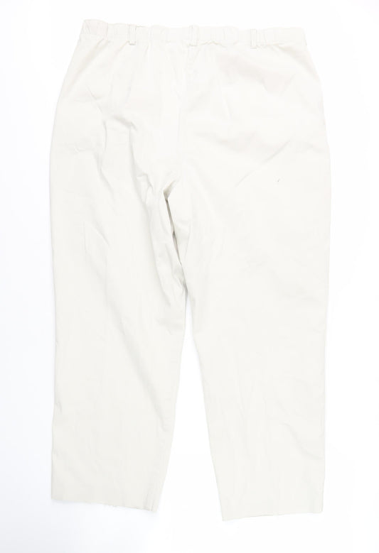 Lands' End Men's Ivory Straight Trousers Size 18