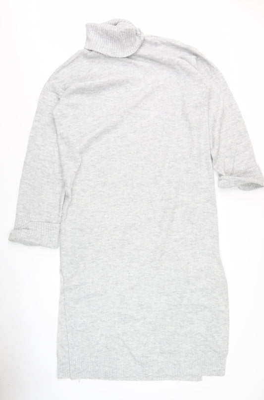 Additional front view of In The Style Women's Grey Knit Jumper Dress 14-16