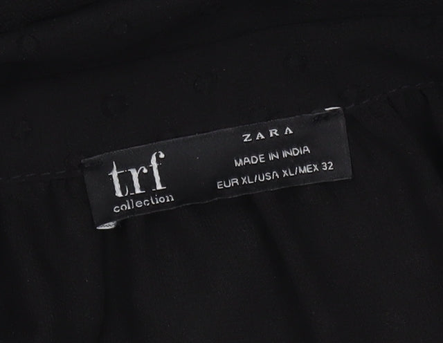 Womens UK Size XL Zara Black Button-Up