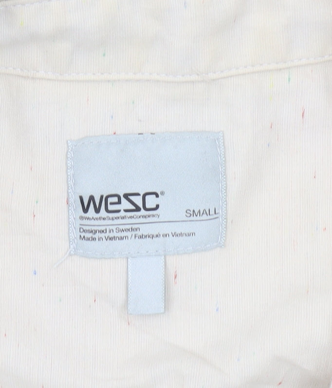 WeSC Men's Beige Long Sleeve Button-Up Shirt S