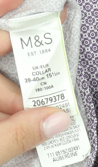 Marks and Spencer Men's Multicoloured 15 Button-Up Shirt