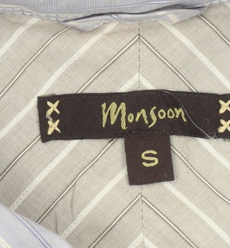Monsoon Men's Blue Striped Long Sleeve Shirt - S