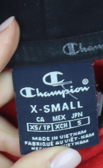 Champion Women's Red Hoodie XS, Logo Print