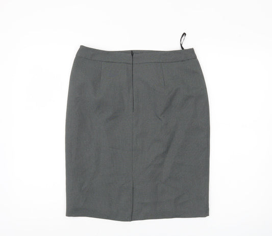BHS Women’s Grey Knee Length Pencil Skirt Size 10