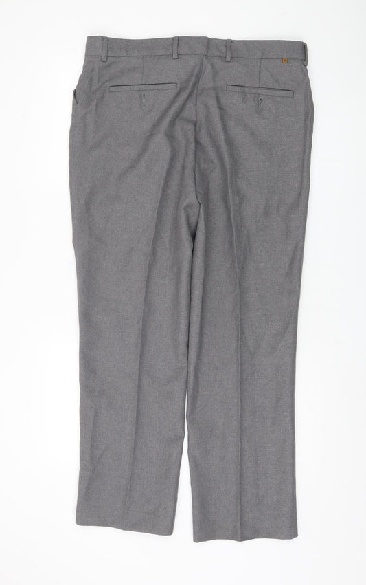 Farah Men's Grey Classic Dress Pants