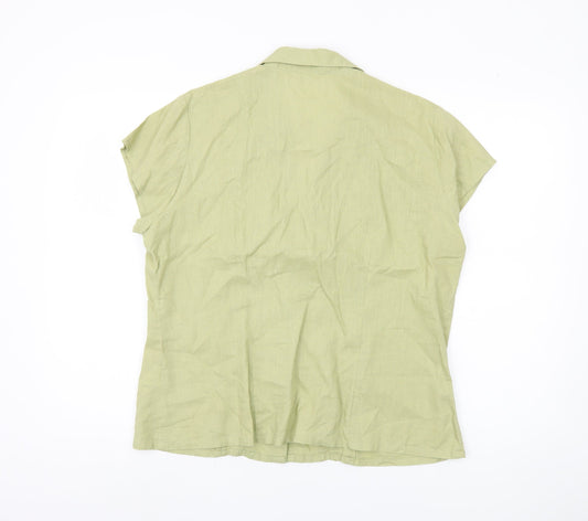 Epilogue Women's Green Short Sleeve Blouse Size 18