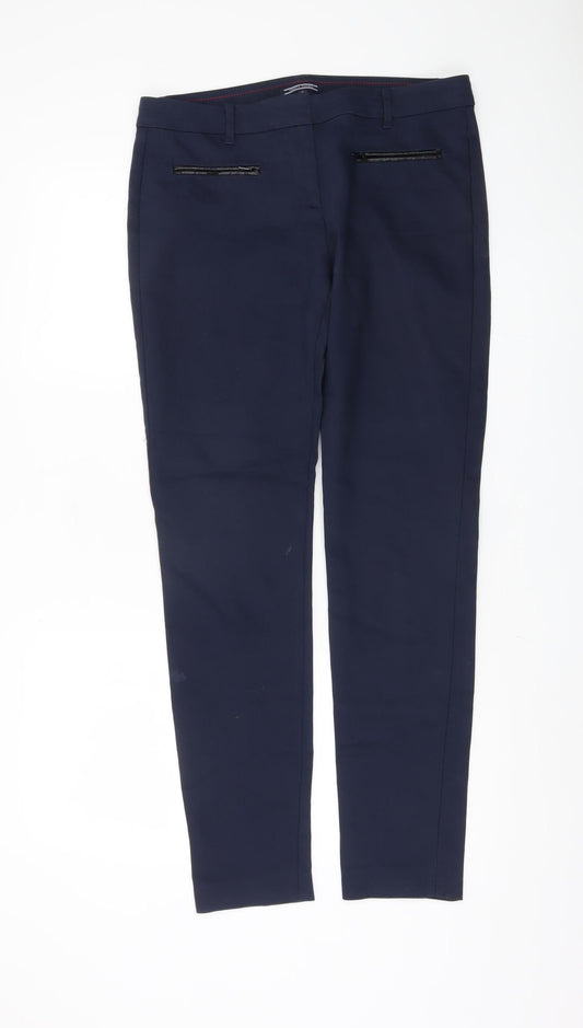 Womens UK Size 10 Tommy Hilfiger Regular Fit Casual Business Blue Trousers