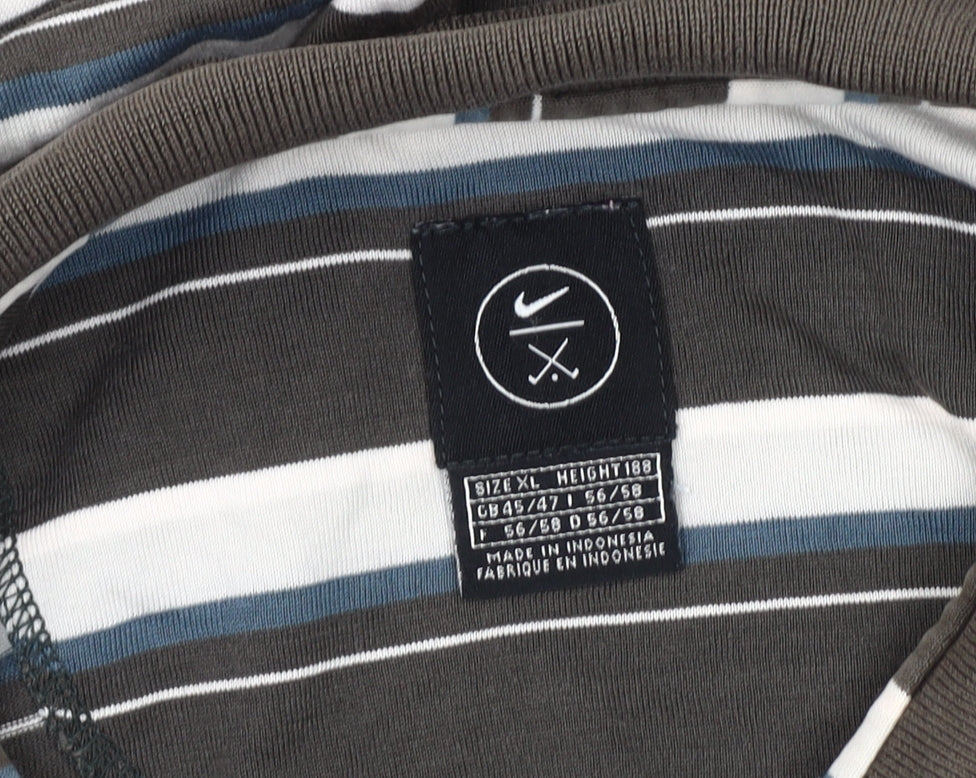 Nike Men's Multicoloured XL Striped Polo Shirt