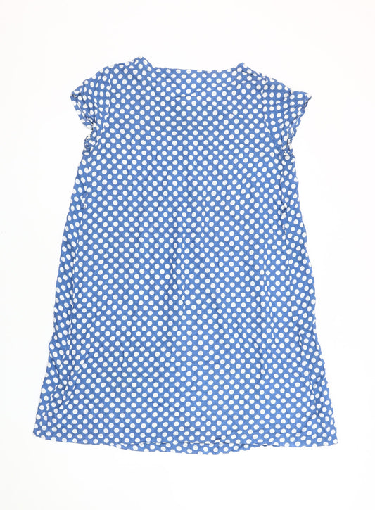 JoJo Maman Bébé Women's Blue Polka Dot Shift Dress S