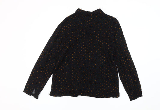 b.young Women's Black Polka Dot Button-Up Shirt