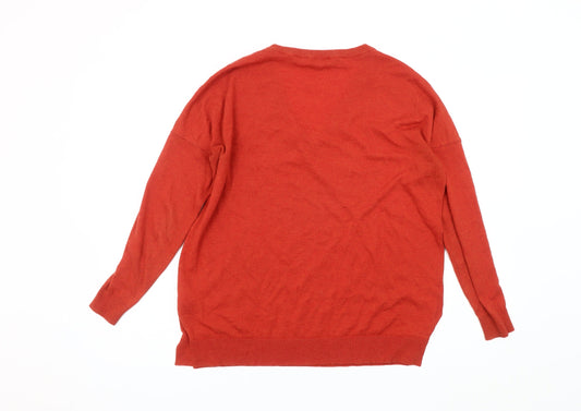 Womens UK Size 10 Warehouse Red Pullover Jumper