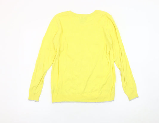 Gap Unisex Adults Yellow Cotton Pullover Jumper S