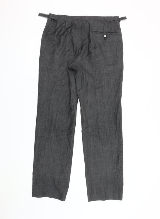 Hayward Men's Grey Check Trousers, Size 32
