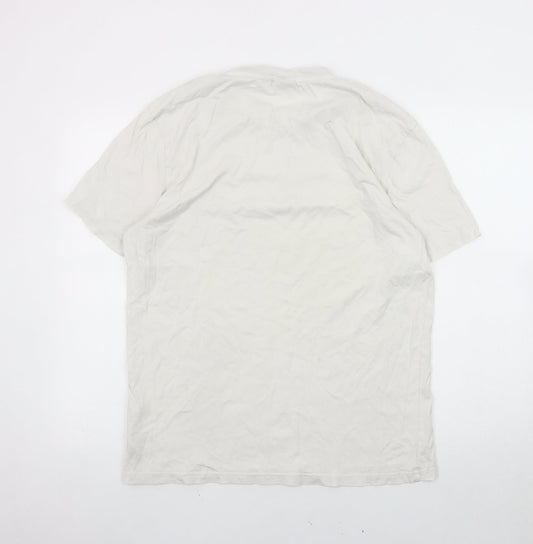 Napapijri Men's White XL Cotton Logo T-Shirt