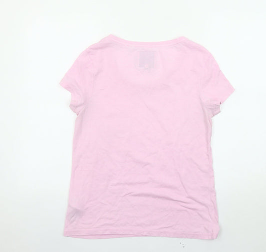 Jack Wills Women's Pink Basic T-Shirt Size 10