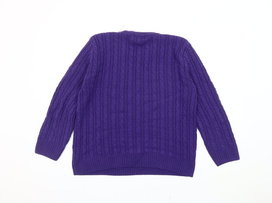 Womens UK Size M CHIC Purple Pullover Jumper