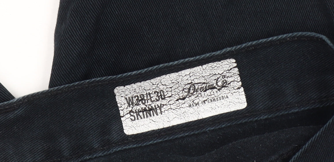 Mens UK Size 28 Denim Co Slim Fit Skinny Black Jeans