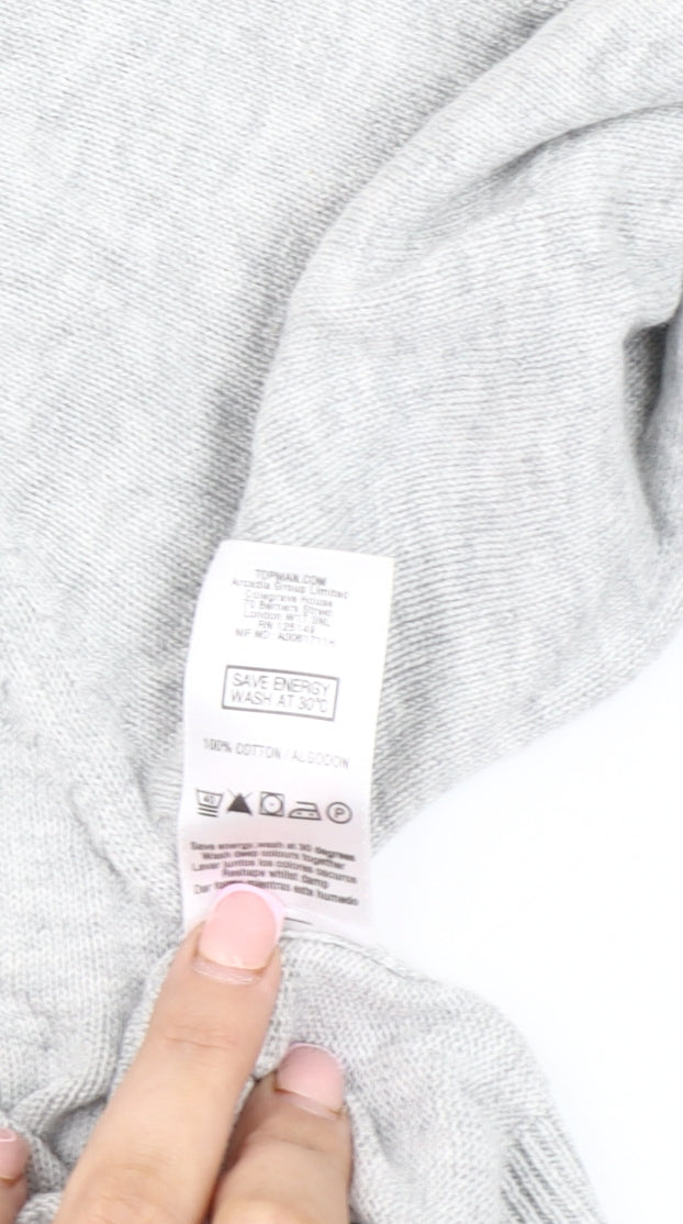 Topman Men's Grey Cotton Cardigan Size S