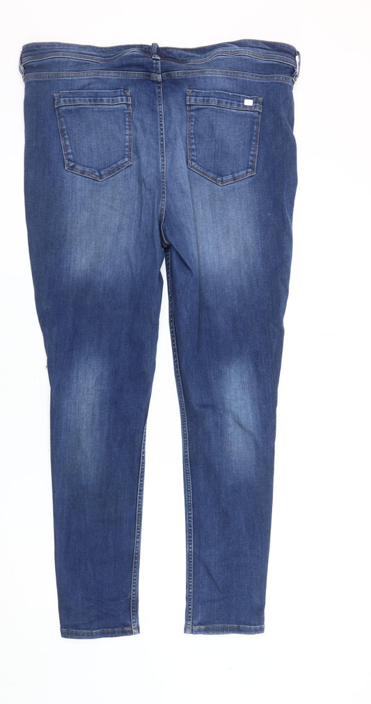 F&F Women's Blue Skinny Jeans Size 12 Distressed