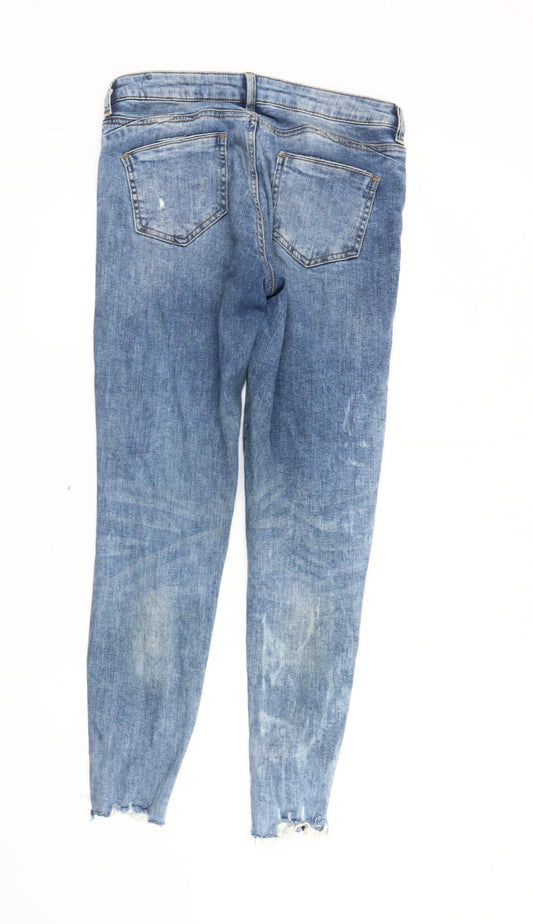 Denim Co. Women's Blue Distressed Skinny Jeans Size 12